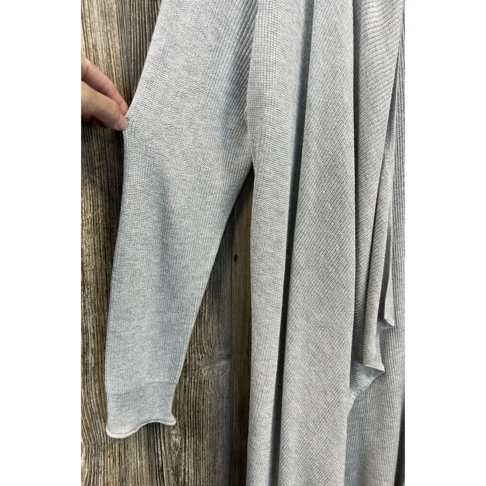 White House Black Market Heather Gray Open Front Shimmer Cardigan Sweater Size M